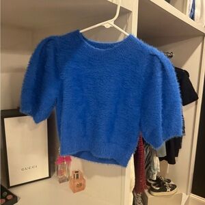 Day + Moon Cropped Blue Sweater